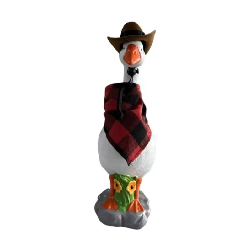 G6KF Geese Garden Statue Miniature Garden Outdoor Figurine Garden Resin Statues Figurine for Home Garden Office Decoration