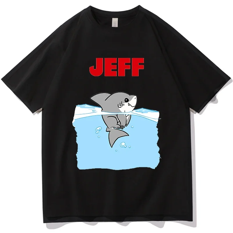 jeff the landshark T-shirt Megan Funny Graphic Print Tshirt Cotton Round Neck Soft Tee-shirt High Quality Unisex Streetwear Tops