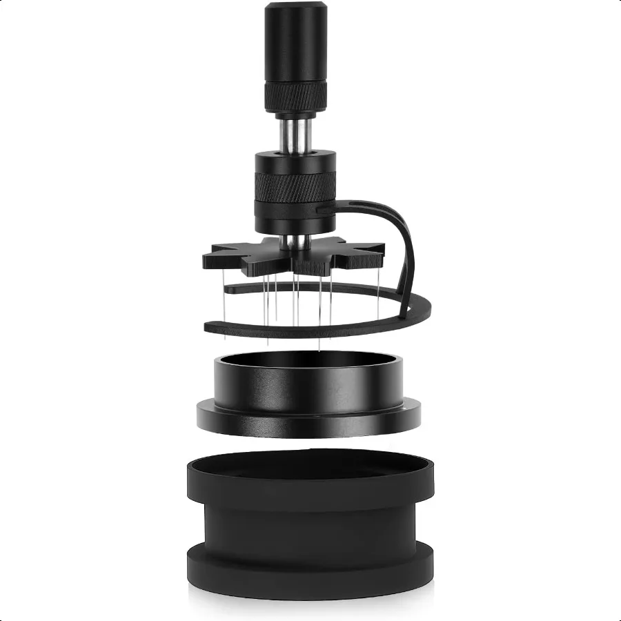 

IKAPE 54MM WDT Tool Espro Stirrer Distribution Tool 10 Coffee Needle Distributor Coffee Stirrer with Dosing Funnel Stand Tamper