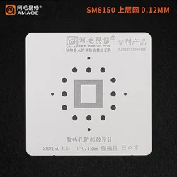 0.12mm Ameoe SM8150 RAM CPU BGA Stencil 855 Camada Superior Inferior IC Reballing Pinos Solda Tin Plant Buraco Quadrado Net