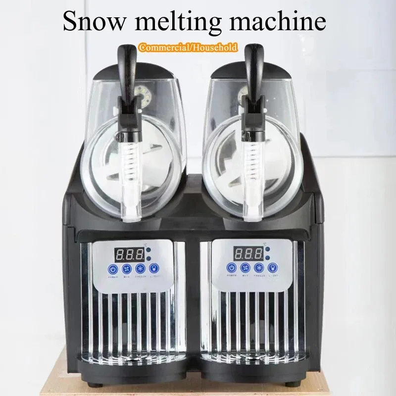 

【 Hot】Commercial Slushy Machine 12Lx2 Double Tank Electric Automatic Slush Maker Machine Frozen Drink Snow Melting Machine 300W