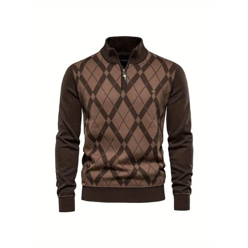 

Color Block Knit Sweater for Men Cross-Border Splicing Knitted Sweater Spring Season Non-Shrinking Fabric Women's Style