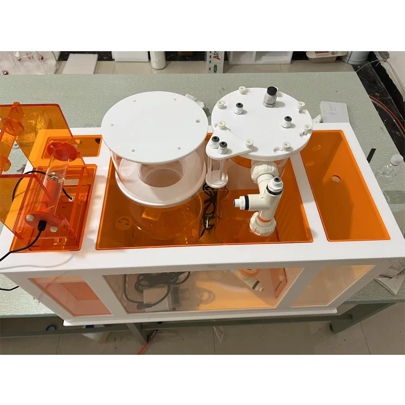 Acrylic Plexiglass Fish Tank with Filter Saltwater Aquarium Bottom Filtration Box for Living Room