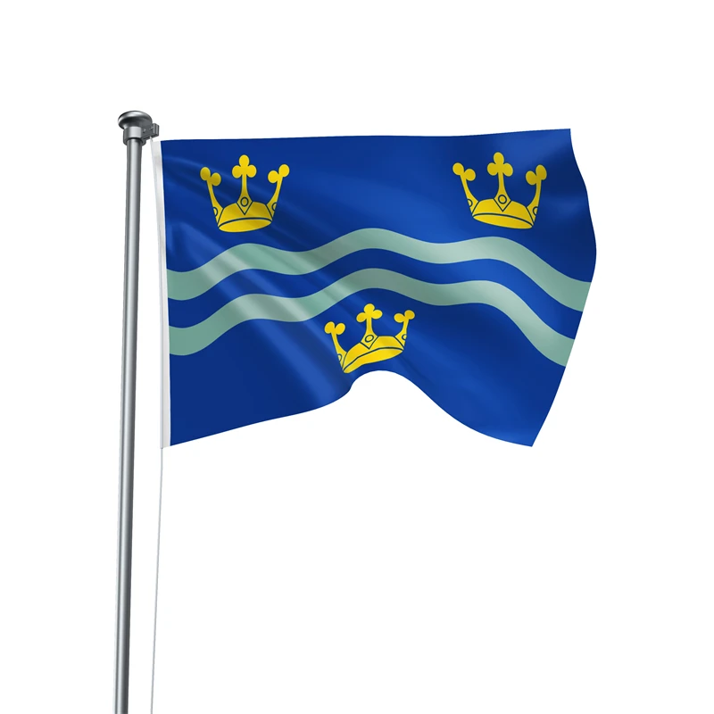 Gaslight Gatekeep Girlboss 5' x 3' Cambridgeshire England Flag Banner Polyester with Brass Grommets 150cm x 90cm