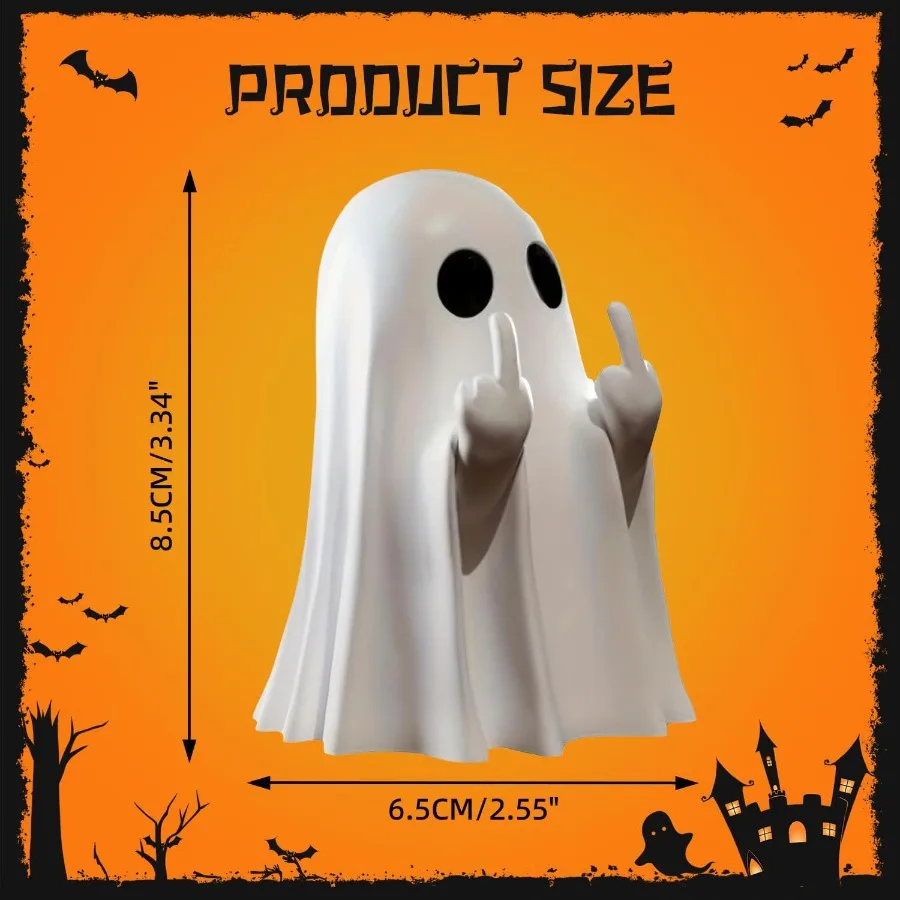 Halloween Ghost Figurine Spooky Resin Ghost Statue Funny Cute Ghost Ornaments for Halloween tions Porch and Indoor Home Office
