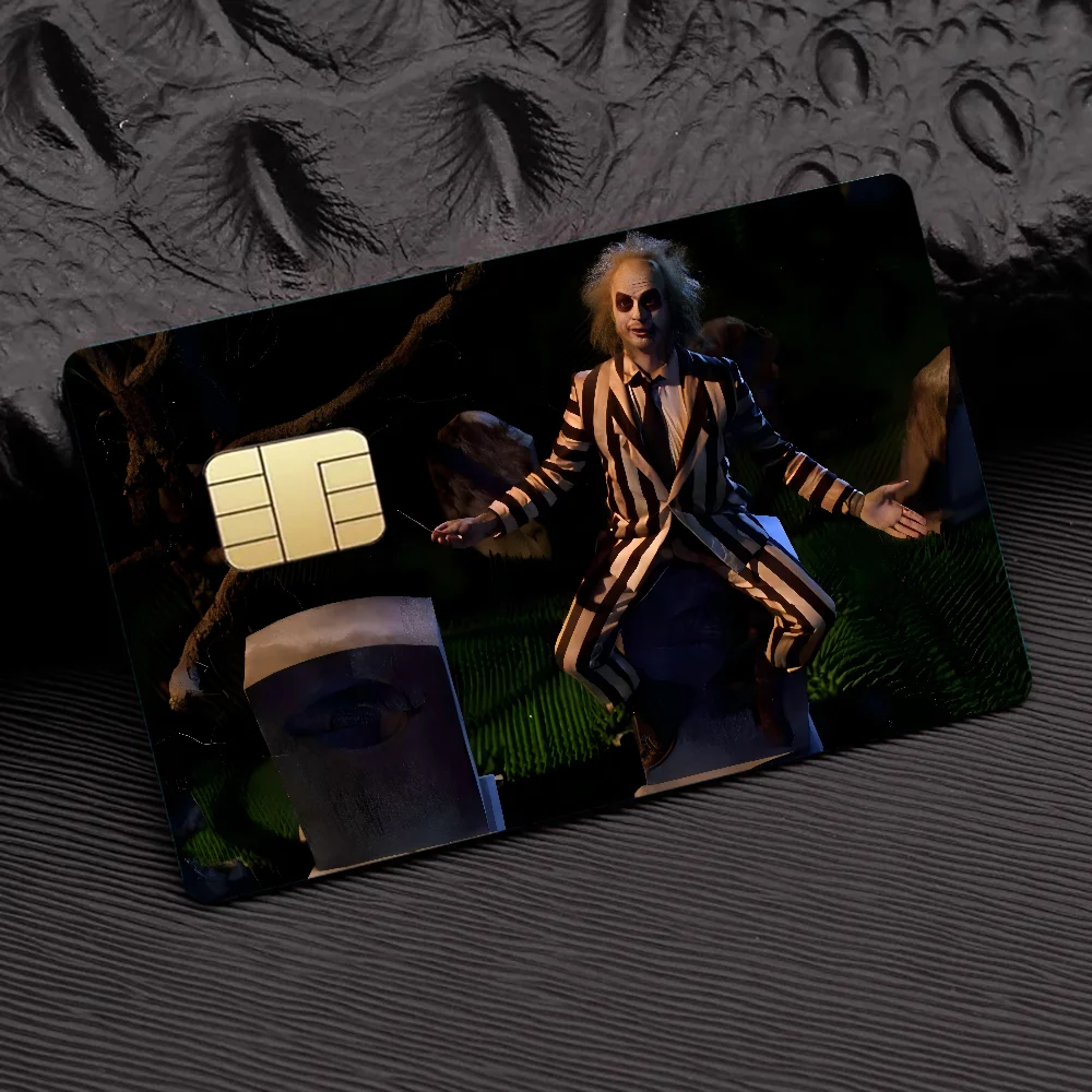 B-Beetlejuice Anime Spend Or Save Funny Shell On Off Ultra Thin No Fade Sticker Skin Cover Film For Debit Credit Card