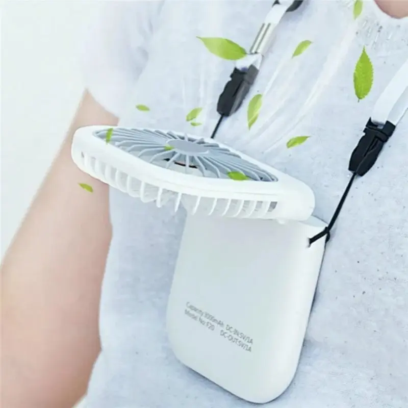 A66T-F20 Hanging Neck Fan Mini Portable Folding USB Mute Power Bank Handheld Desktop Multi-Recharge