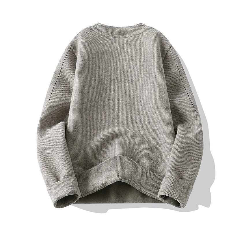 New Warm Autumn Winter Knitwear Round Neck Thicken Bottoming Shirt Knit Sweater Double-sided Pullover Jacket Solid Fashion Tops
