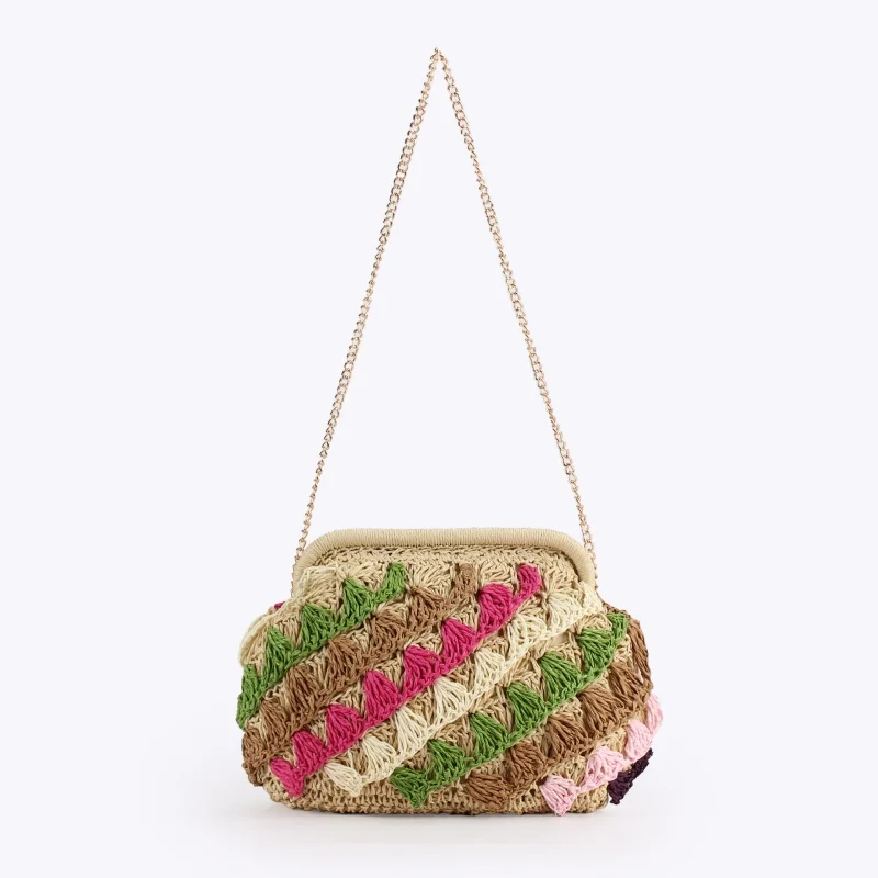 New Women's Fashionable Hand Woven Multifunctional Handbag Casual Shoulder Beach Bag for Daily Leisure And Vacation
