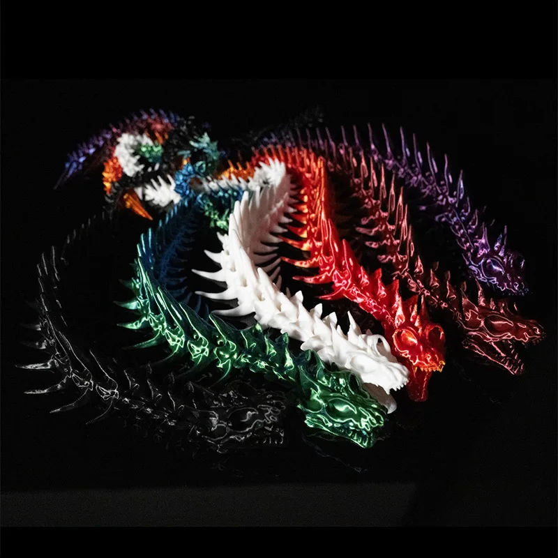 Movable 3d Printed Dragon Ornaments Plants Rockery Fish Tank Desktop Home Decoration 2025 Cartoon Toy-dragon Snake New Year Gift