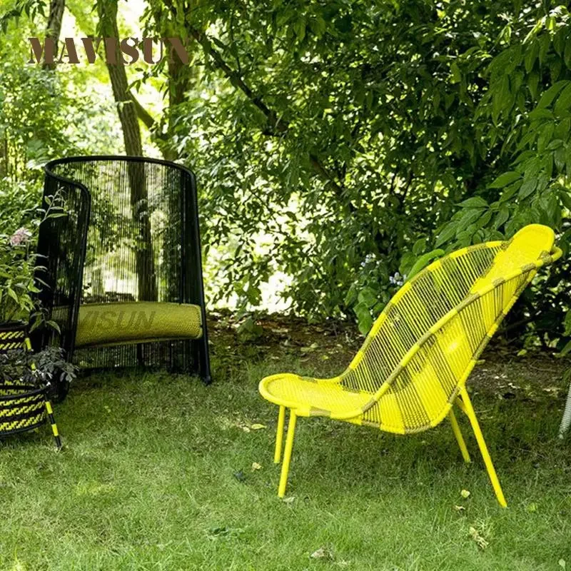 

Leisure Chair Balcony Lazy Lounge Garden Outdoor Courtyard Wicker Colorful High-Back Low-Back Single Open-Air Rattan Sofa