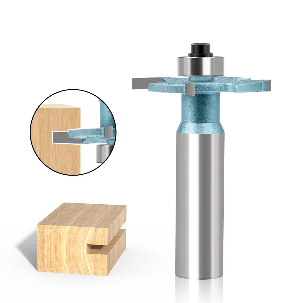 Bearing Guided Four Flute T Grooving Wood Router Bit 12mm 1/2