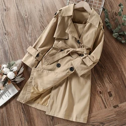 Kids Long Jacket for Girls Trench Coats Spring Autumn Outfits Children Clothes for Teenagers Windbreak Costumes 8 10 12 14 Years