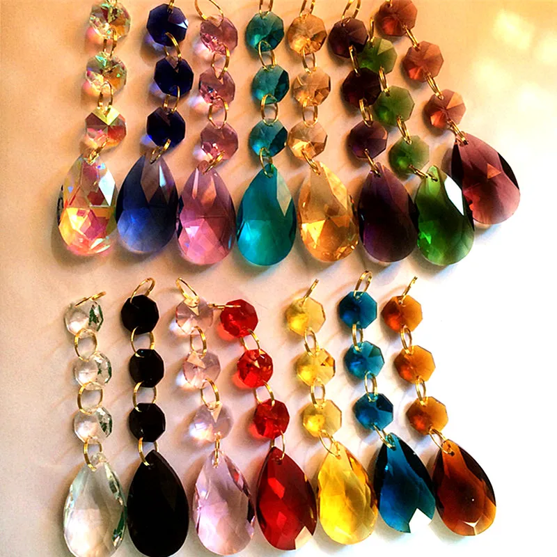 Top Quality 12pcs/lot (105MM) Multicolor K9 Crystal Chandelier Pendants Decoration Glass Gorgeous Hanging Ornment Diy Suncatcher