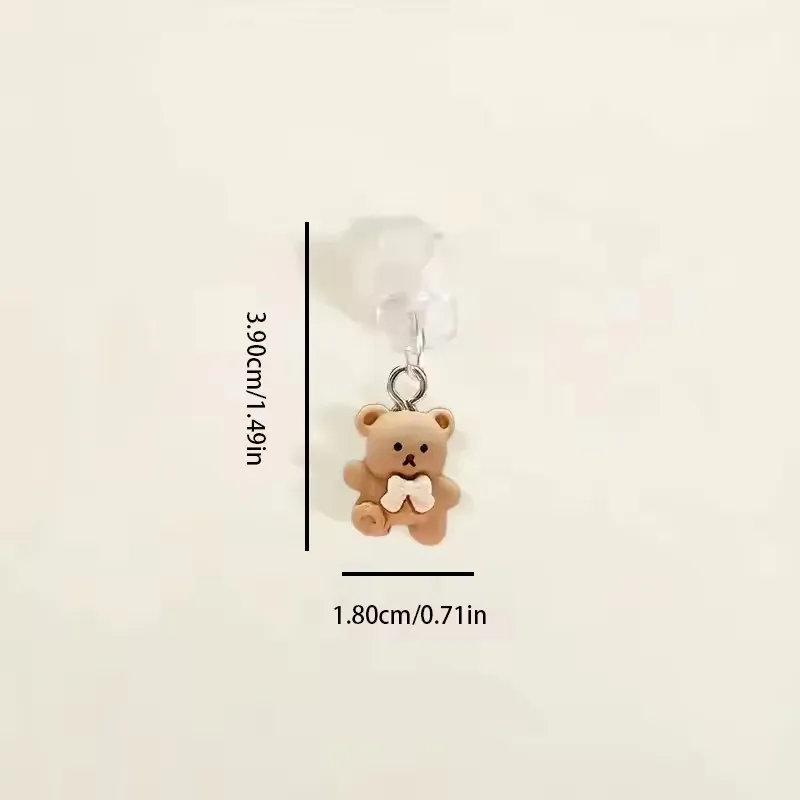 1PC Cute Teddy Bear Phone Dust Plug for iPhone for Type-C Interface Decorative Accessories Dust Cover Dust Case image 5