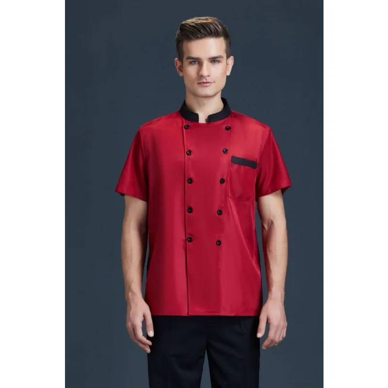 Herren-Kochmantel in Übergröße, langärmelig, zweireihig, Hotel- und Restaurantuniform