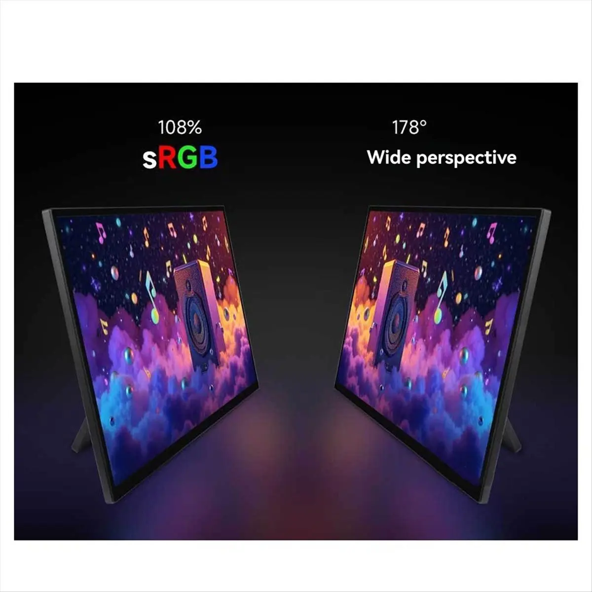 [VALUE PACK]18.5-Inch Portable Touchscreen Monitor Dual Speakers with Stand 1080P 120Hz for Switch PC Phone