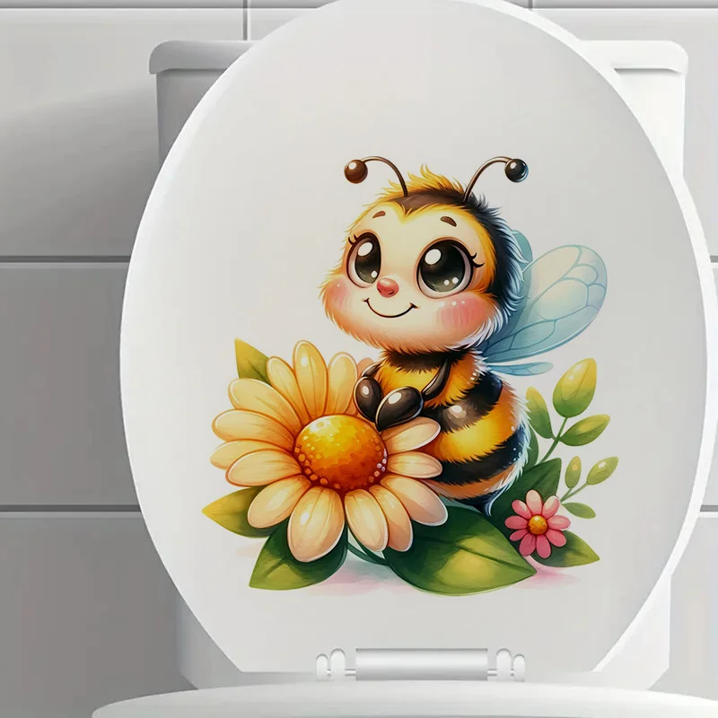 

90610#Cute bees Self-Adhesive Stickers, Bedroom Entryway Living Room Porch Home Decoration Wall Stickers, Removable Stickers