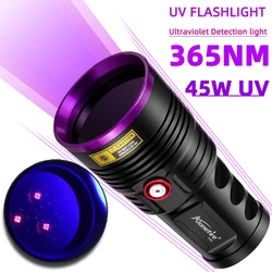 45W high-power black light 365nm violet lamp flaw detection flashlight UV black mirror porcelain oil stain fluorescent agent