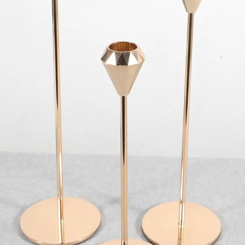 KX4B Metal Holders 3pcs/مجموعة شمعة زخرفية ديكور زفاف بسيط