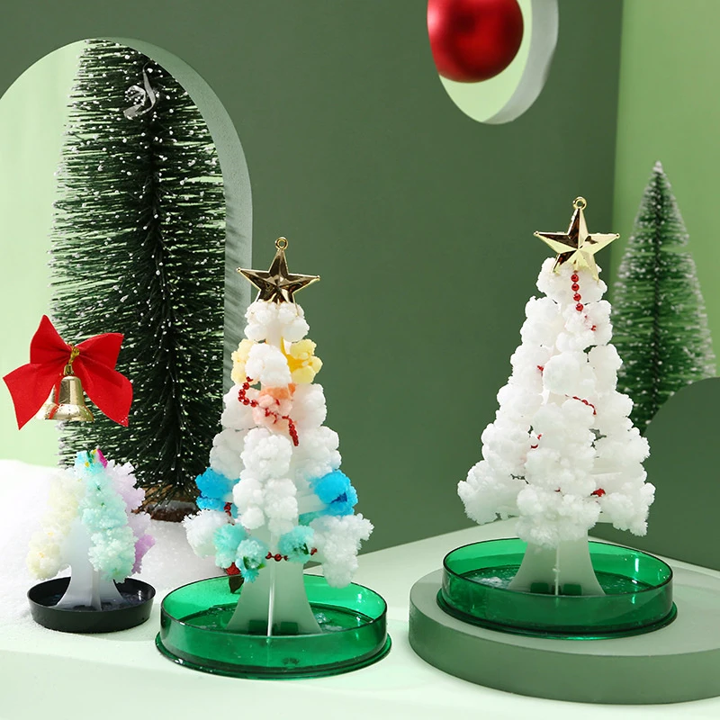 1Set Mini Magic Christmas Tree Crystal Tree DIY Paper Tree Flowering Ornaments Office Home Plants Decoration Boy Girls Gift Toys