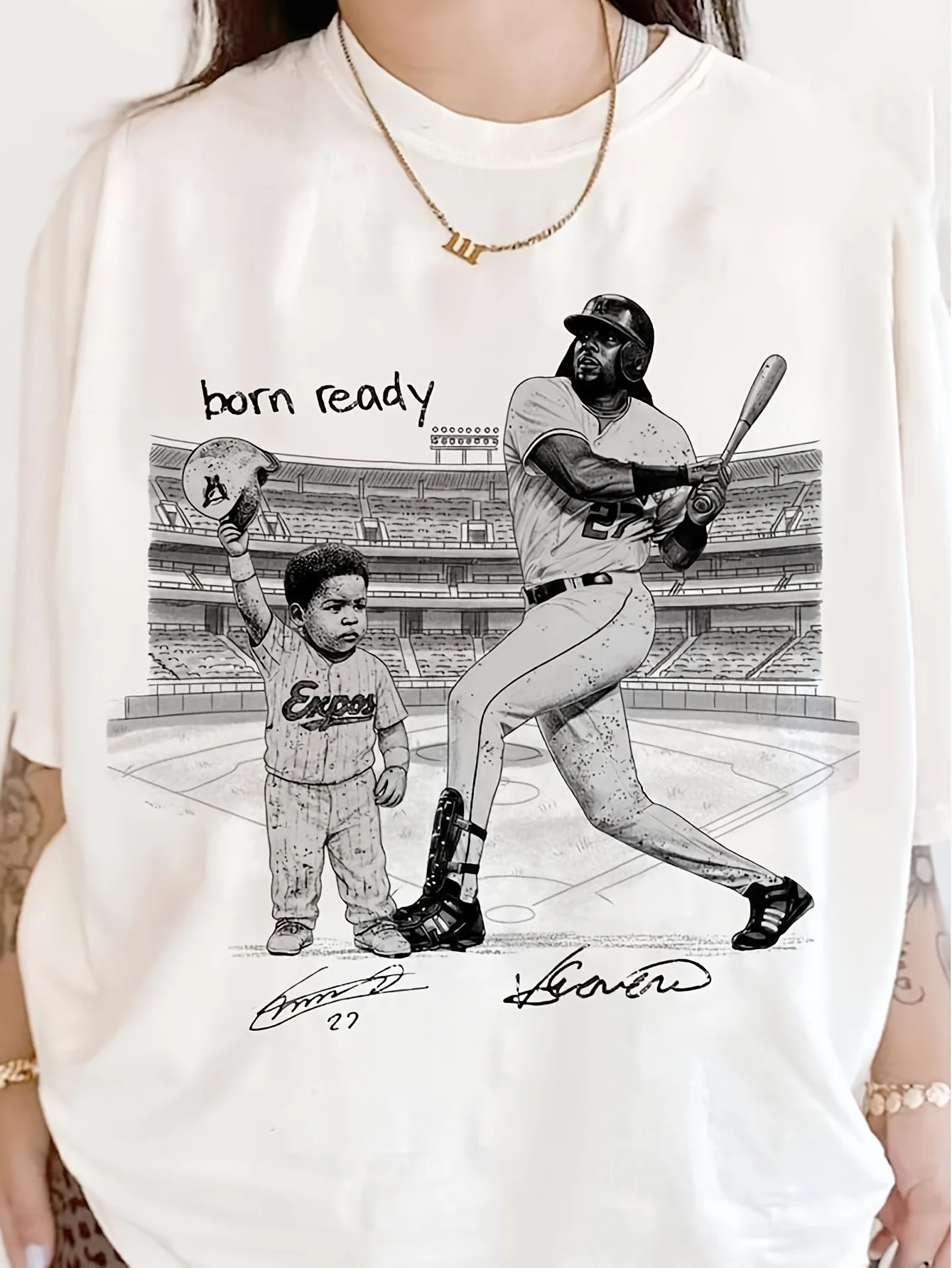 Camiseta Vladimir Guria Jr "Pronto para ser nascido" |   BoBichette, Vladdy Jr, Baby Vladdy, Gola Redonda, Para Todas as Estações, Estilo Casual
