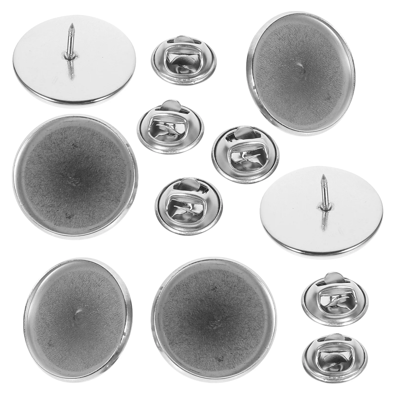 20 Sets Empty Bottom Support Brooch Buckle Safety Breastpin Base Jewelry Tray Backs DIY Bases Stainless Steel Corsage Bezel