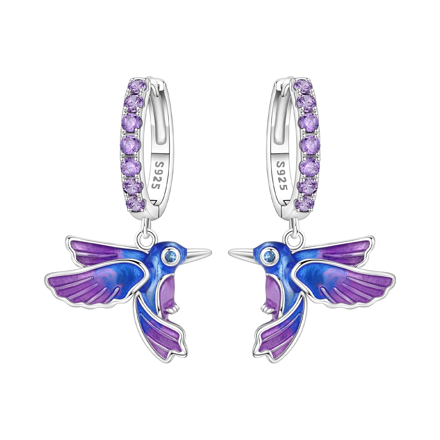 

Orstarry 925 Sterling Silver Blue Purple Bird Drop Earrings Women Earrings Charm Fashion Birthday Party Jewelry Fine Gift Aretes