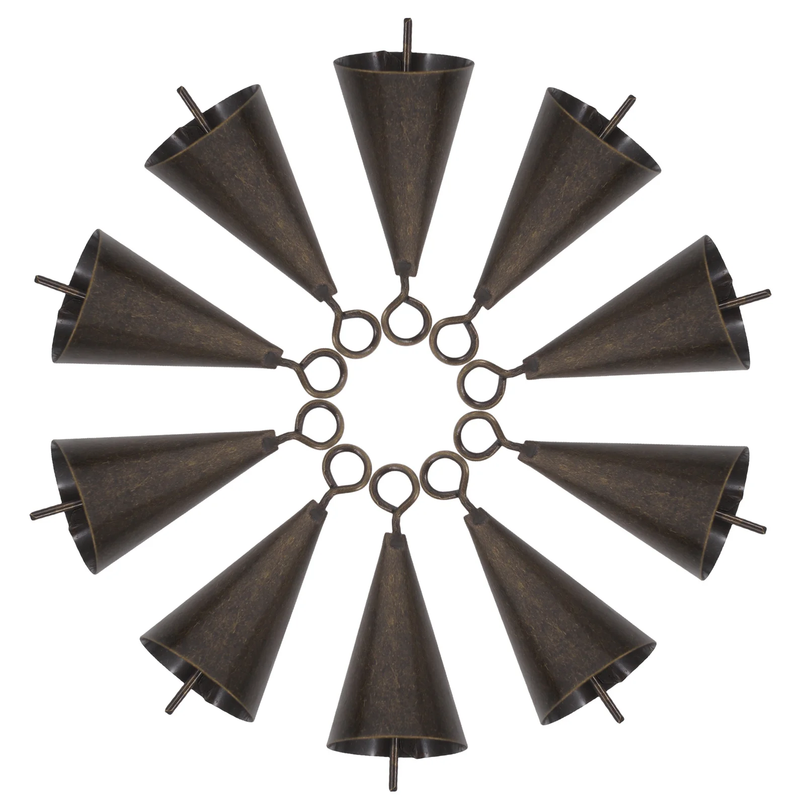 10 قطعة أجراس الحديد خمر ريفي اليدوية أجراس الزخرفية للحرف اليدوية ومشاريع DIY زينة عيد الميلاد الساحرات الجرس #2