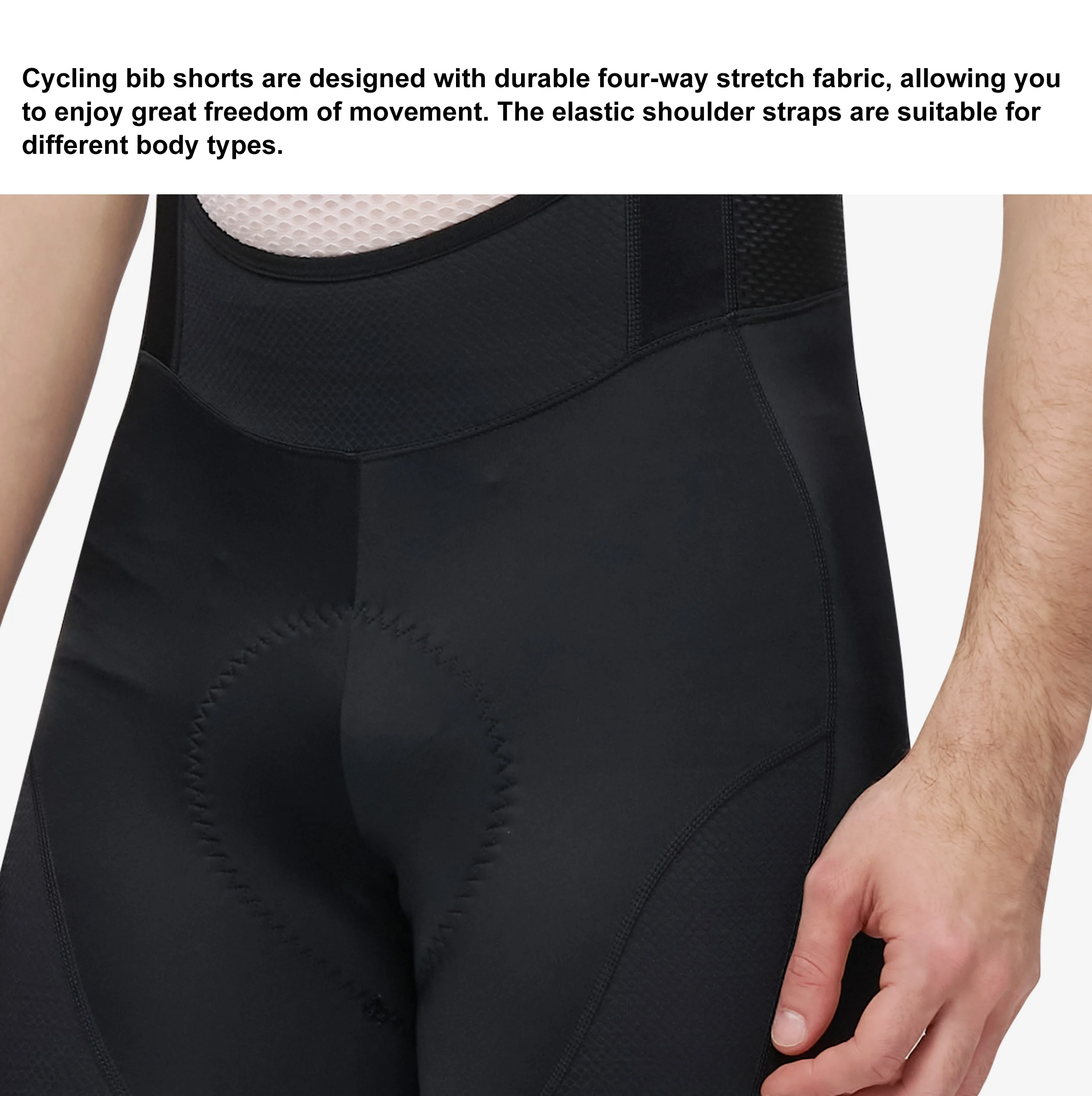 BCBE-ING Herren Radsport-Trägerhose Pro 7Hours Italy mit Elastic Interface Polsterung, MTB- und Rennrad-Trägerhose, Fahrradhose – Detail 7