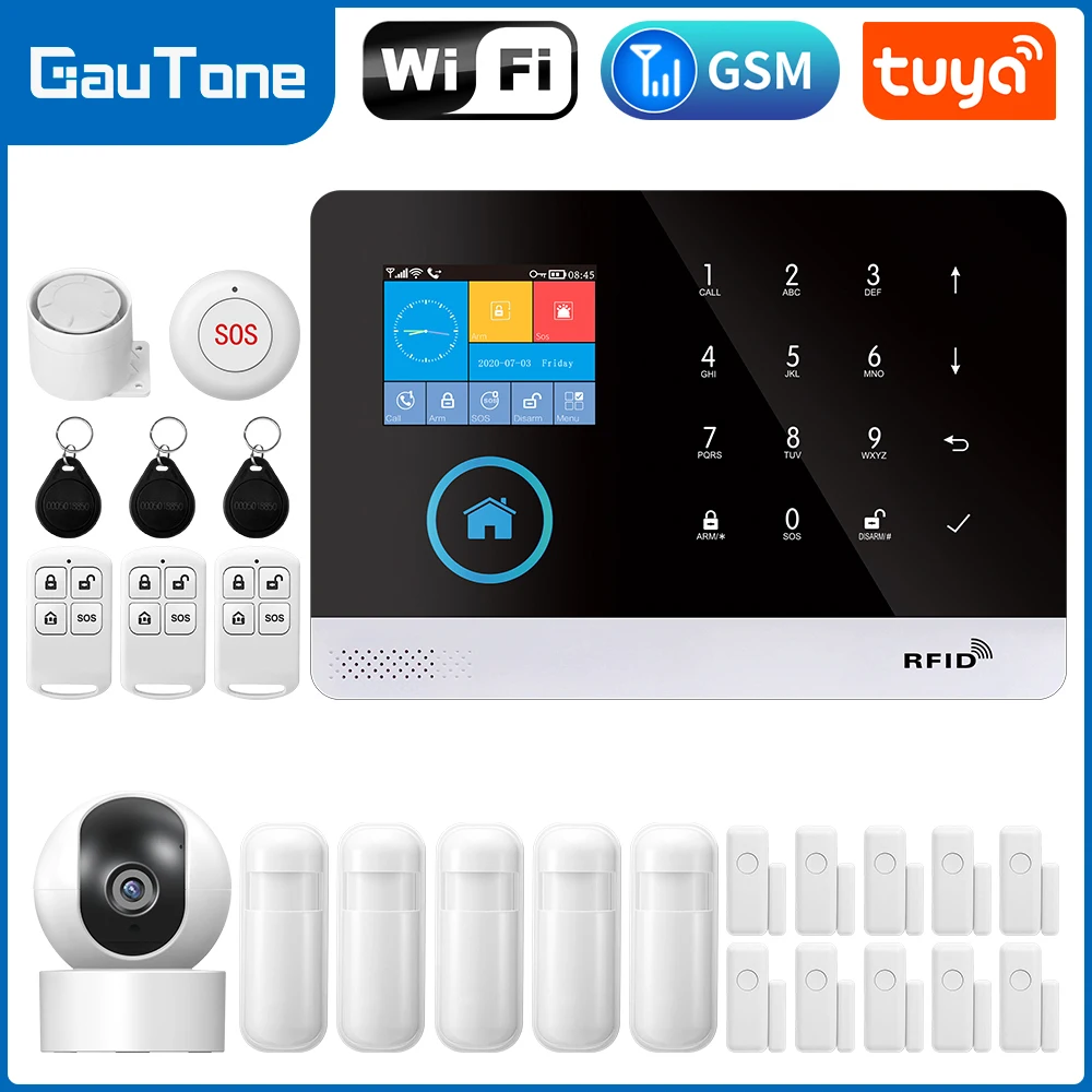 Gautone Alarm System for Home Security Compatible with Alexa, NO Monthly Fees WiFi Wireless Smart Life App Control