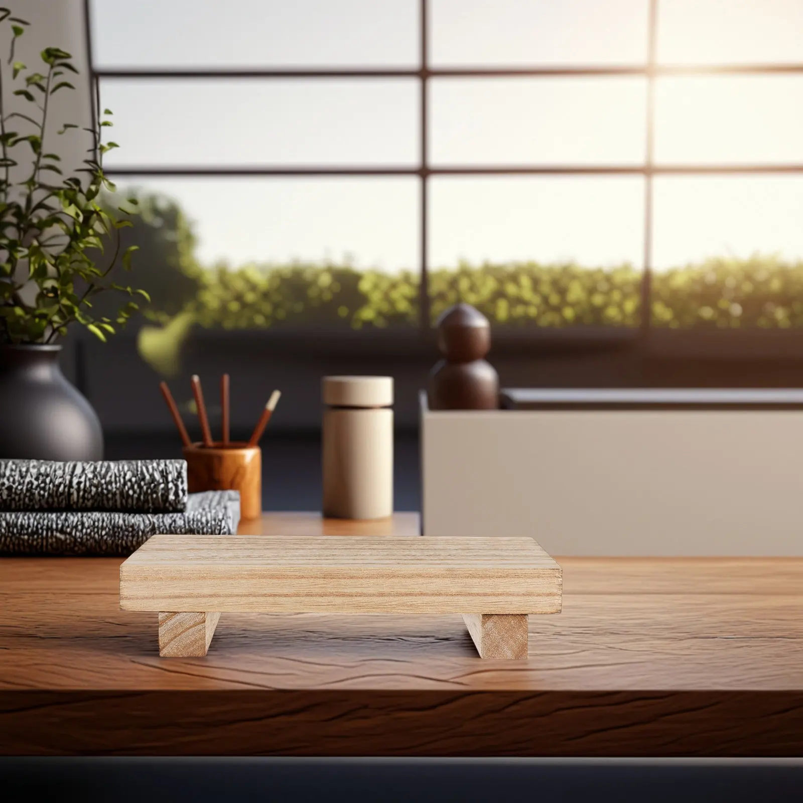 

Деревянная подставка-пьедестал в стиле фермерского дома, деревенский декор, поднос-органайзер для ванной, полка для демонстрации, аксессуары для кухонной столешницы и туалетного столика