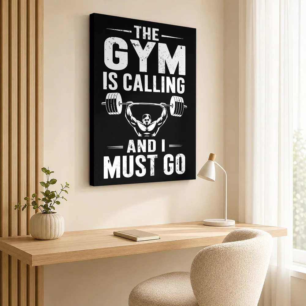 Fitness Motivation The Gym Is Calling Canvas Poster Personalized Motivational Typography Wall Paintings Decoration for Bedroom