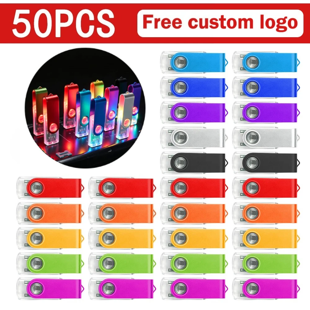 50pcs/lot Free Tailored Logo USB Flash Drive 2.0 Pendrive Wholesale Price 1GB 4GB 128MB 512MB Memory Stick Custom Creative Gifts