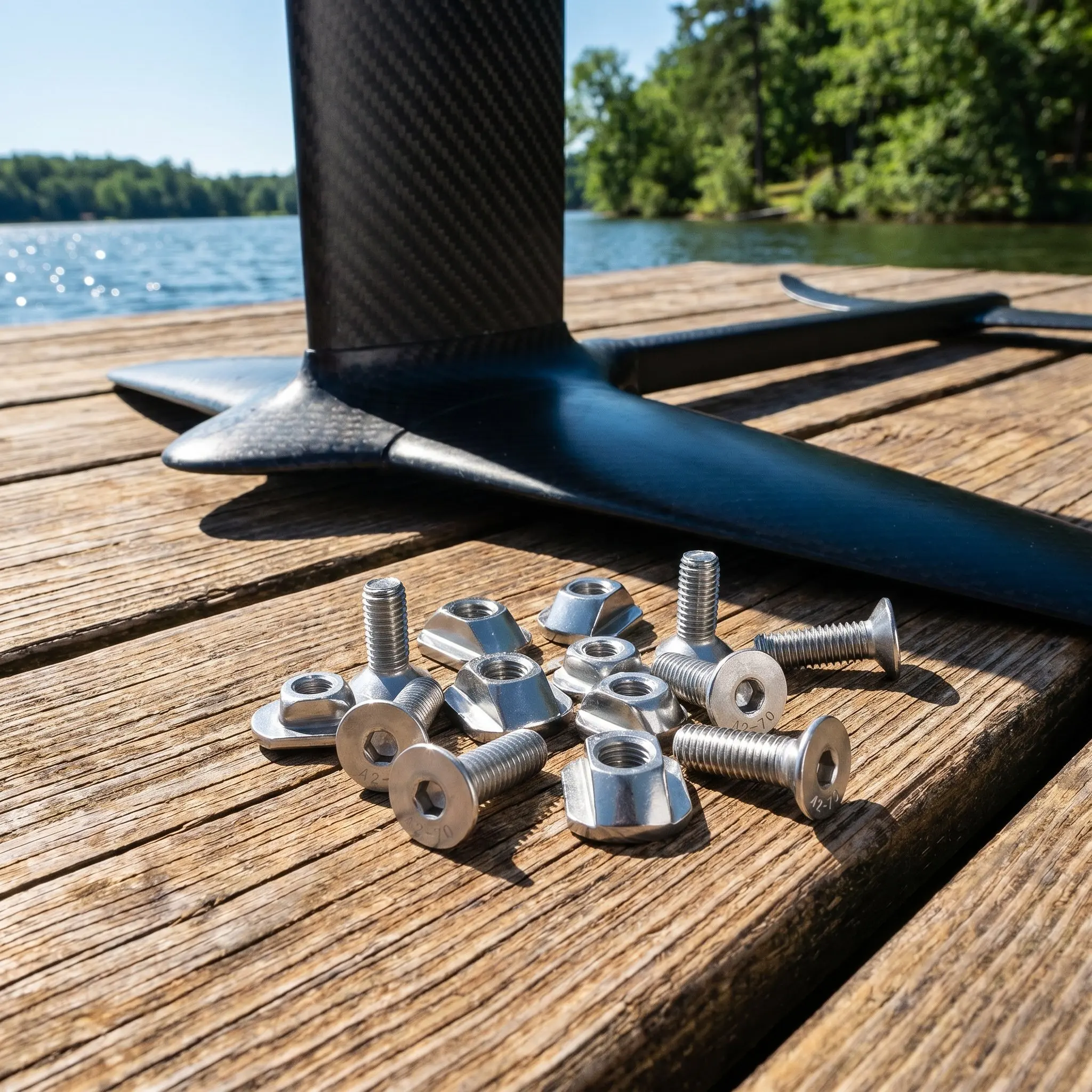 8Pcs Stainless Steel Hydrofoil Mount Screws T Shape Surfboard Foil Board Mounting Bolts Mast Hardware Track Screws Secure Fit M6
