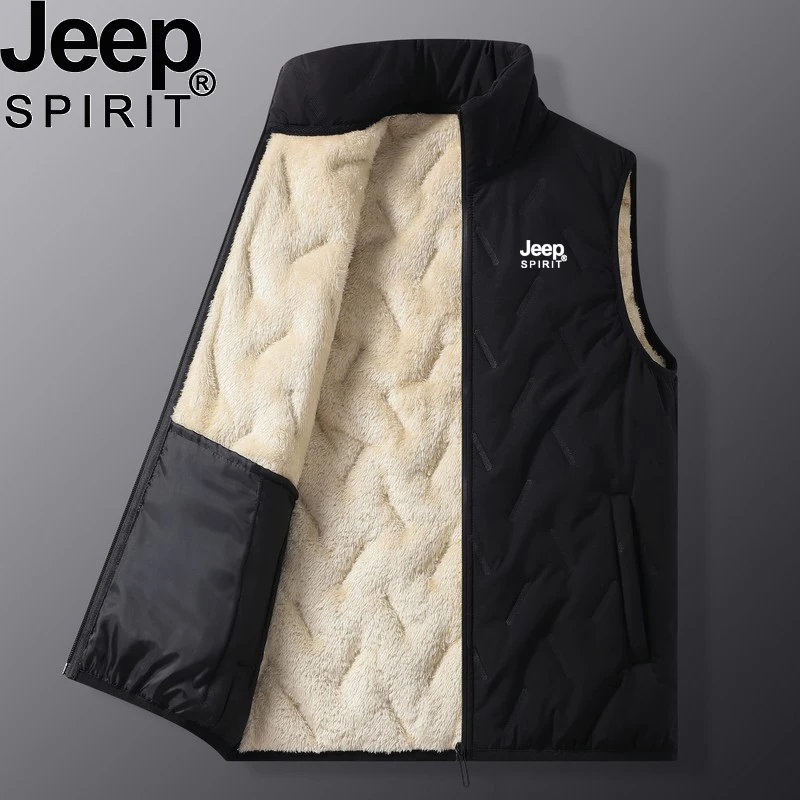 JEEP SPIRIT 2024 autumn winter hair hair hair hair men padded vest winter warm coat