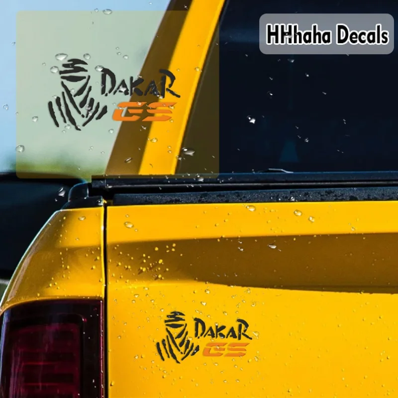 1pc Dakar GS Black Handwritten Style Sticker Transparent Waterproof Vinyl Decal Racing Decor for Motorcycle Car Window Bumper view 2