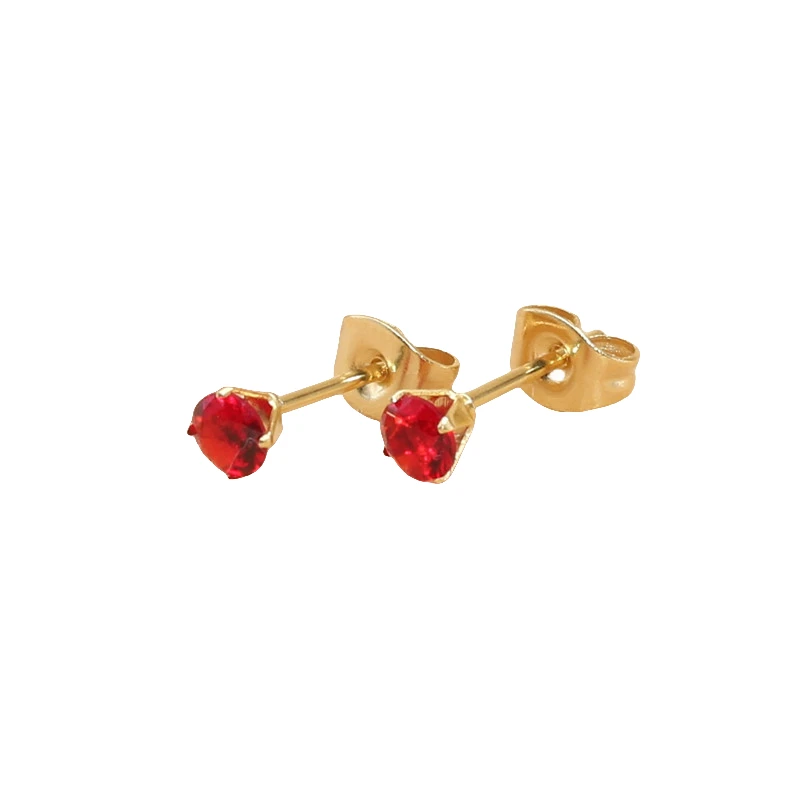 

Серьги-гвоздики круглые из циркона, 4 мм