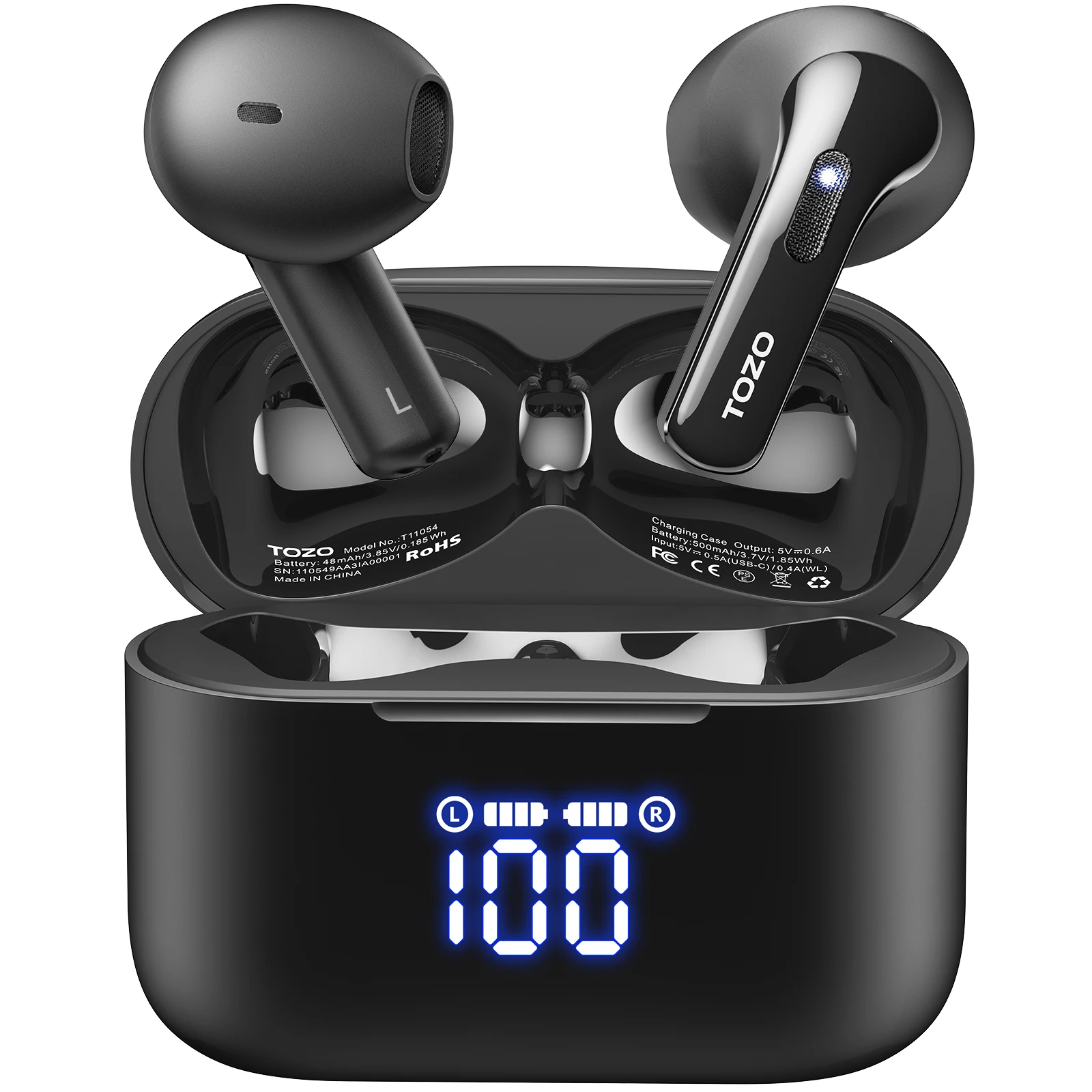 TOZ T21 Wireless Earbuds Bluetooth Headphones Sem in Ear Dual-mic Call Noise Cancelling IPX8 Waterproof