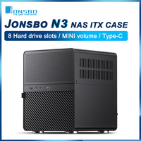 JONSBO N3 Mini ITX Case NAS Aluminum 8 Hard Disk Location Desktop Chassis Support 250mm Graphics Card SFX Power Supply