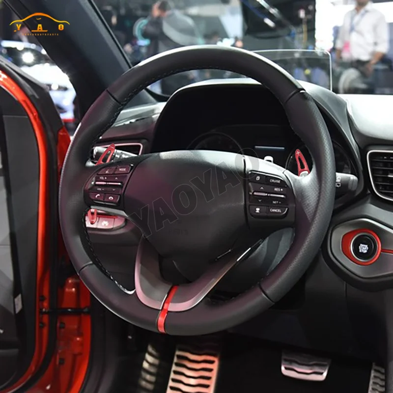 For Hyundai Kona Ioniq Veloster Car Accessories Aluminum Alloy Car Steering Wheel Gear Shifters Paddle Shift Extension