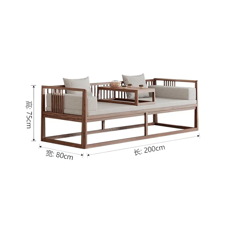 

Новая китайская кровать Arhat из цельного дерева, двухтактный диван-кровать, выдвижной складной диван двойного назначения для сна