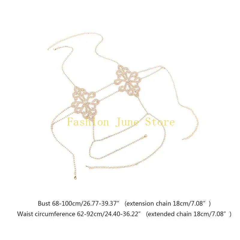 N5KA المرأة الجسم البطن سلسلة فضية الصدرية مجوهرات مثير قلادة بيكيني لحفلة الشاطئ #6