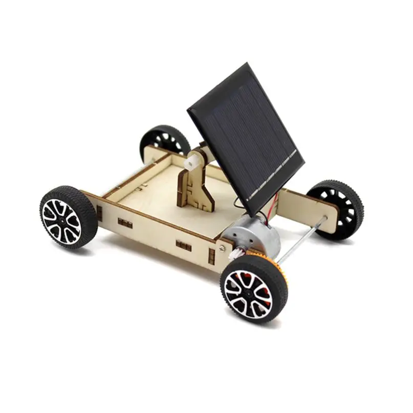 DIY Solar Car 3D Wood Vehicle Models For Children Kids Toy Gift Student Science Project Experimental Mterials