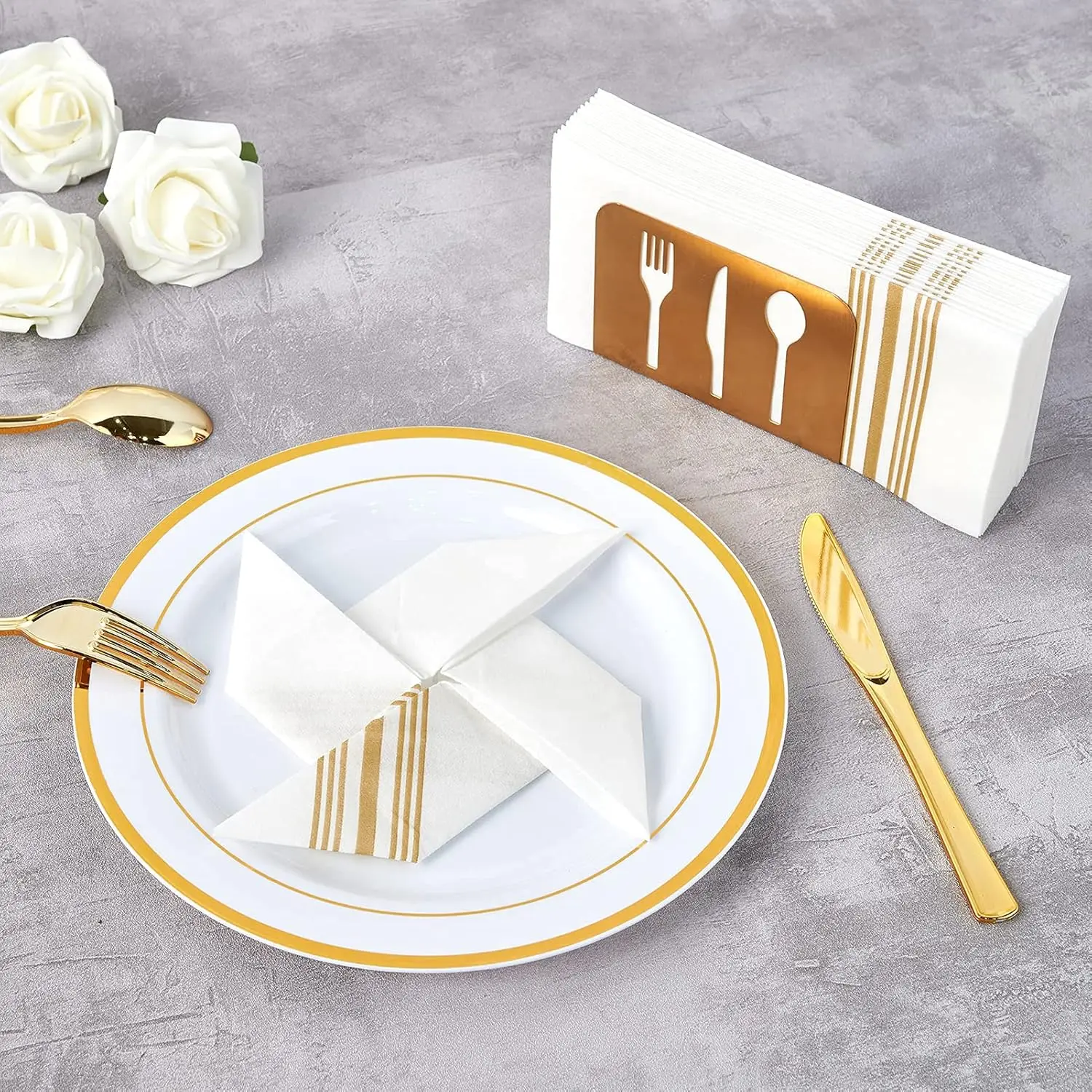 Soft, Absorbent Disposable Paper Hand Towels for Bathroom, Kitchen, Parties, Weddings - 300 Pack