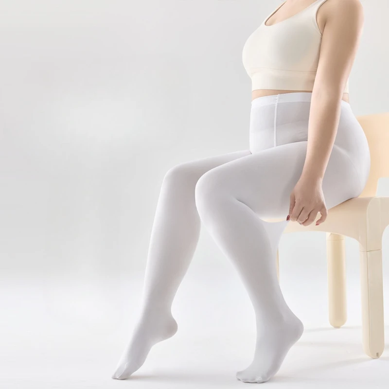 Women Dance Exotic Pants Tights Sexy Long Socks Adult White Solid Panties Ballet Dance Use Elegance Stockings Big Waist Elastic