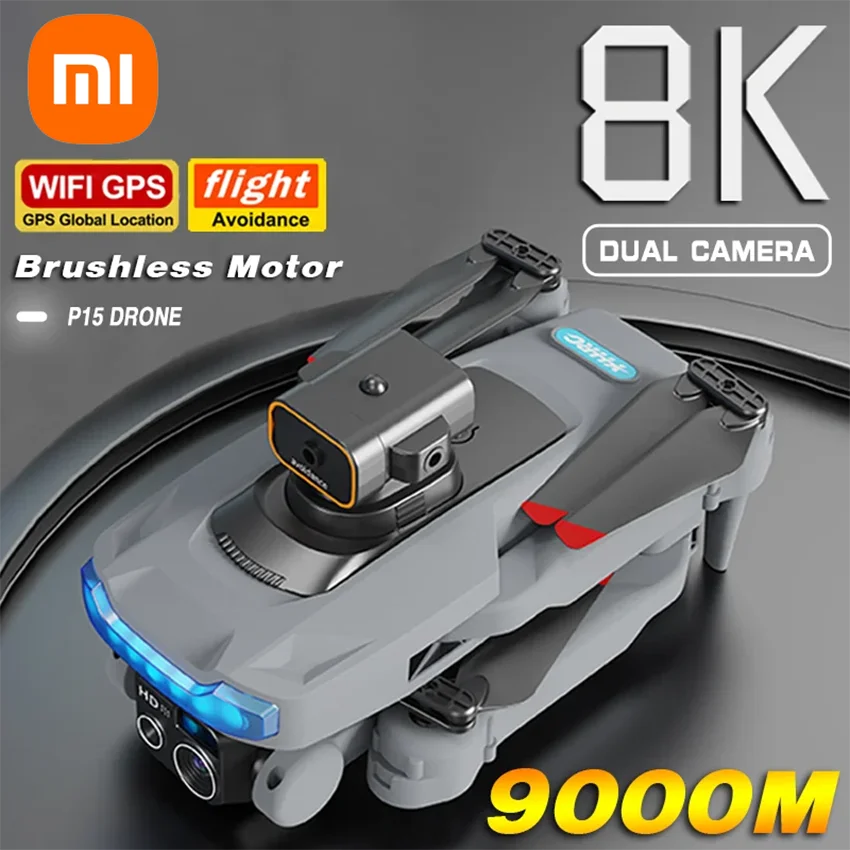 Xiaomi P15 Drone Professional 8K HD Camera Brushless Motor Intelligent GPS Obstacle Avoidance Return Foldable Quadcopter UAV