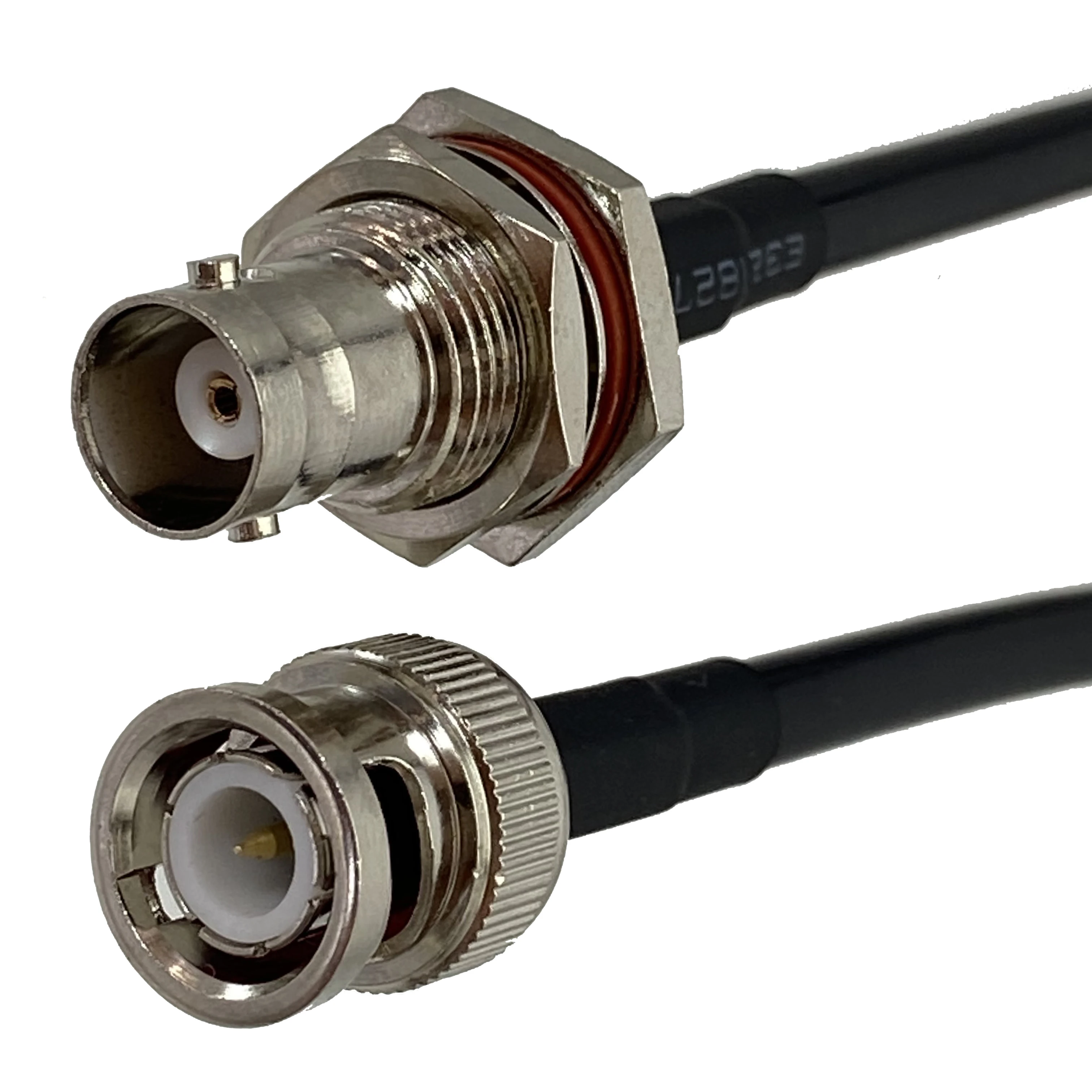 RG58 BNC إلى BNC ذكر التوصيل والإناث جاك الجوز الحاجز موصل RF محوري البلوز ضفيرة سلك كابل محطات 6 بوصة ~ 20 متر