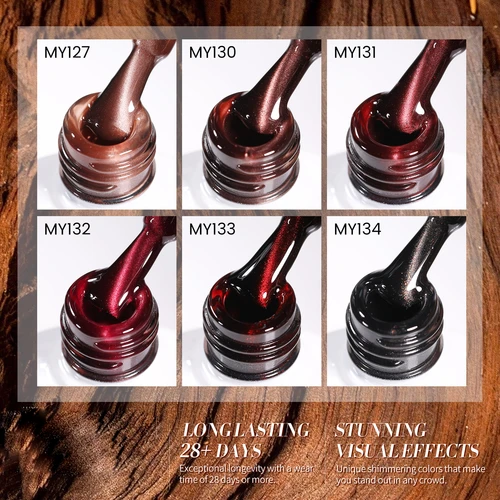 Imagen 2 del producto BORN PRETTY 6 uds Ebony Rose cuentas de vidrio gato Gel magnético para ojos esmalte de uñas conjunto Soak Off Gel barniz cristal 7ml Ancora rojo otoño