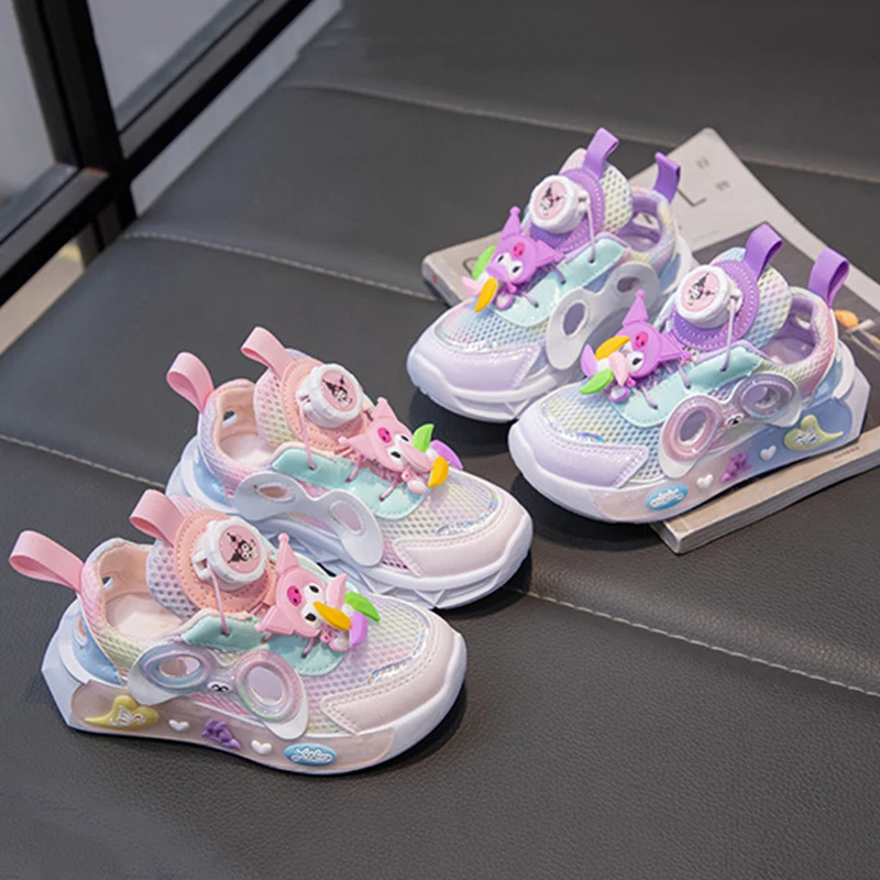 

Sanrio Kawaii Kuromi Children's Mesh Sports Shoes Anime Cartoon Fashion Exquisite Summer Breathable Versatile Leisure Girl Shoes